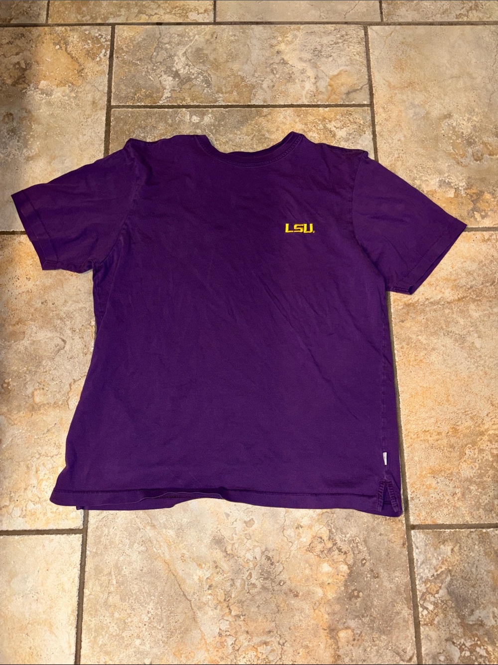 Tommy Bahama Purple Crewneck Tee with LSU Logo